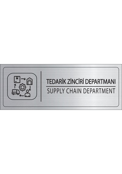 Mayeka Tedarik Zinciri Departmanı İsimlik Gümüş Metal Kapı İsimliği Levhası Yönlendirme Tabelası