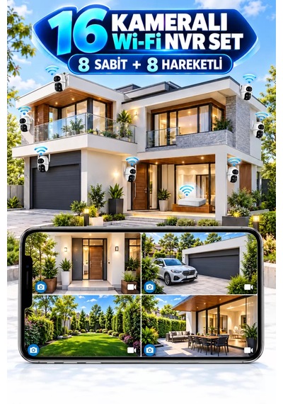 İcsee16 Kameralı 8 Adet 6mp Dual Lens Kamera Ve Nvr Güvenlik Kamera Seti