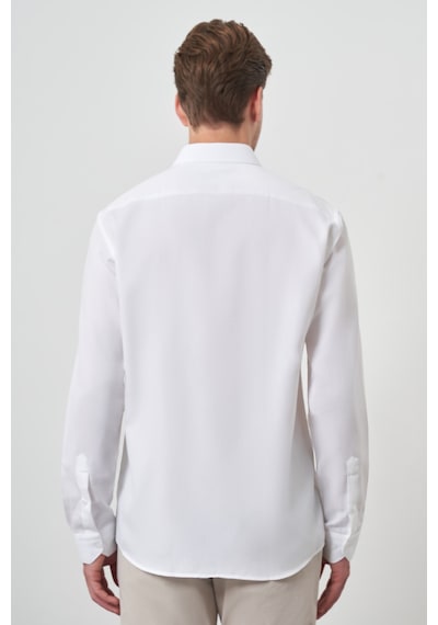 Morven Erkek Beyaz Pamuk Trend Slim Fit İtalyan Yaka Gömlek 25mc004048600 Beyaz Beyaz