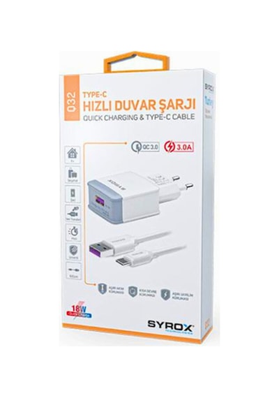 Syrox Q32 Type-c Hızlı Quick Şarj Aleti 3.0a