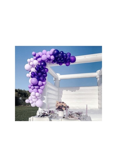 Pastel Mor Lila Ve Beyaz Balon Zinciri 100 Adet Mix