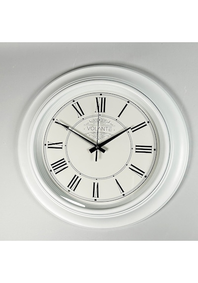 Volante 45 CM Vintage Dekoratif Duvar Saati A80818-BY Beyaz