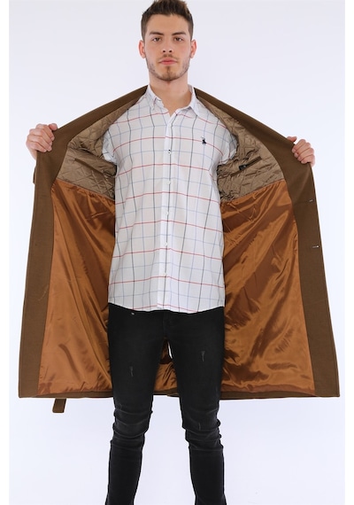 Plt8400 Dewberry Erkek Palto-Camel-Camel Koyu Camel