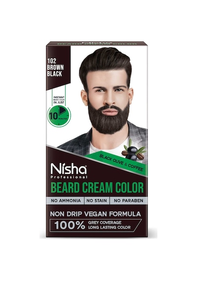Sakal Boyama Seti 60ml,10dk Bekleme Süresi Amonyak Paraben İcermez,cilde Leke Yapmaz Brown Black