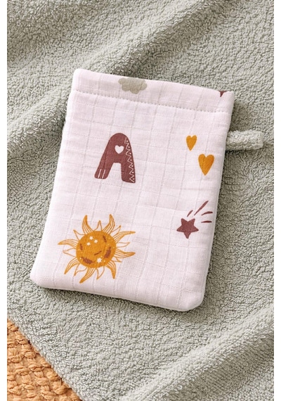 Heianmono Kundak Bebek Banyo Havlusu Dışı Müslin İçi Havlu (%100 Pamuk) (75x75 Cm) (Mint Yeşili) (0 - 24 Ay)