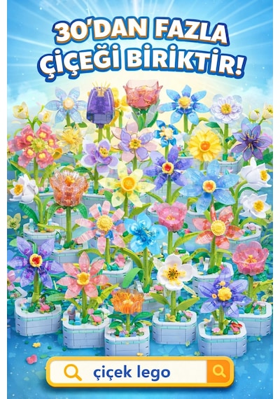 Mikro Blok Nilüfer Çiçek  Setleri Mini - Çiçek - Blossom Çiçek