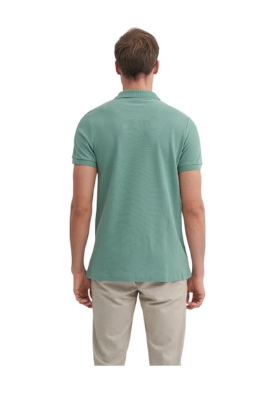 Cazador Erkek Polo Yaka Slim Fit Pike Düz Pamuklu Tişört Mint