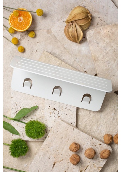 Modern Paslanmaz Metal Duş Rafı, Duş Düzenleyici, Banyo Rafı, Bayno Şampuanlık Beyaz Beyaz