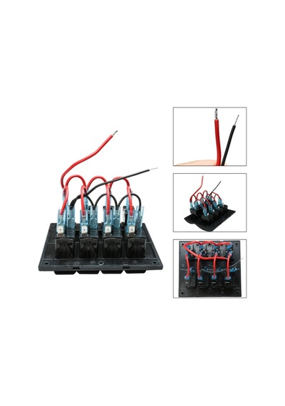 Bfy 4'Lü Switch Işıklı Ve Otomatik Sigortalı Mavi Panel Mavi