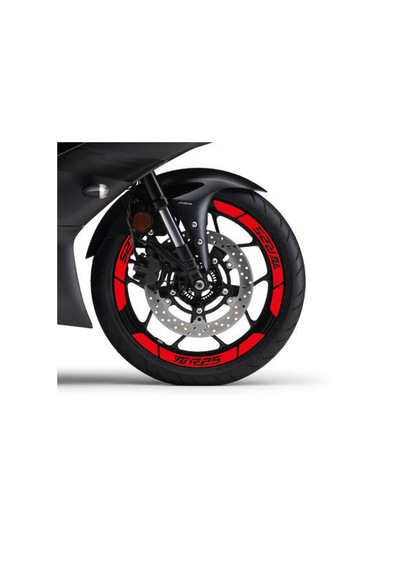 Kırmızı Yamaha Yzf R25 Geniş Jant Sticker Etiket Modeli
