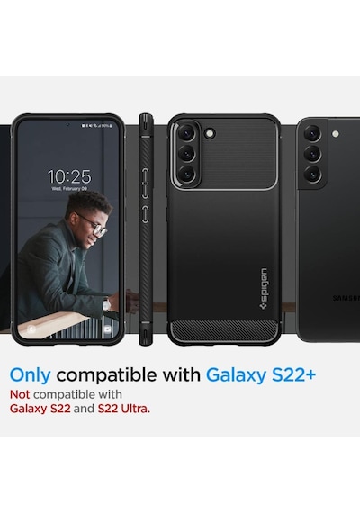 Spigen Samsung Uyumlu Galaxy S22 Plus 5G Kılıf Rugged Armor Matte Black - ACS03952