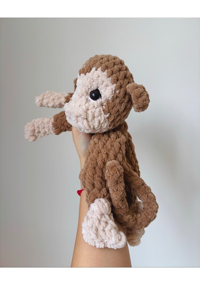Hugo The Baby Monkey Uyku Arkadaşı Kahverengi - Pembe