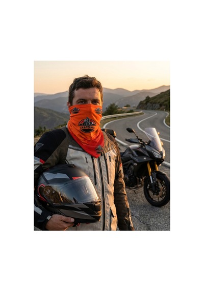 Caspiano Unisex Motosiklet Maskesi Bandana Outdoor Boyunluk-buff Turuncu