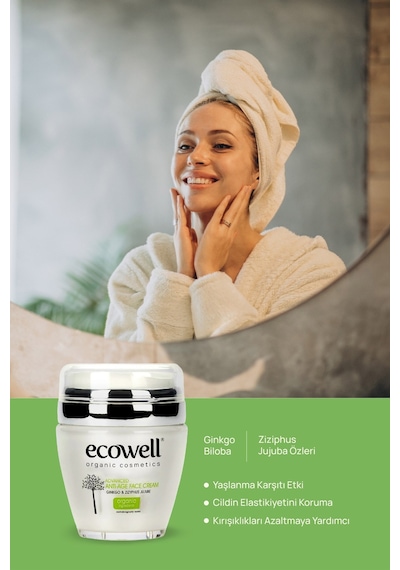 Ecowell Diamond Serisi Ginkolu Yaşlanma Karşıtı Yüz Bakım Kremi 50 Ml