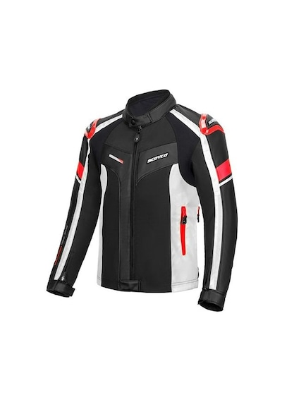 Scoyco Jk152 Motosiklet Montu 4 Mevsim Pu Dayanıklı Kumaş Deri Motorcu Mont Red