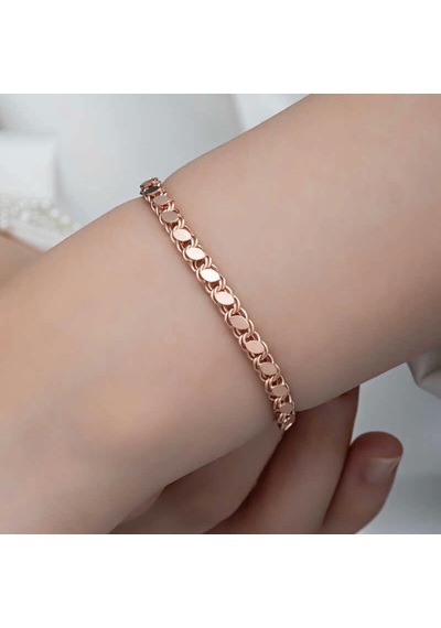 Gümüş Rose Pullu Zincir Kadın Bileklik Çok Renkli