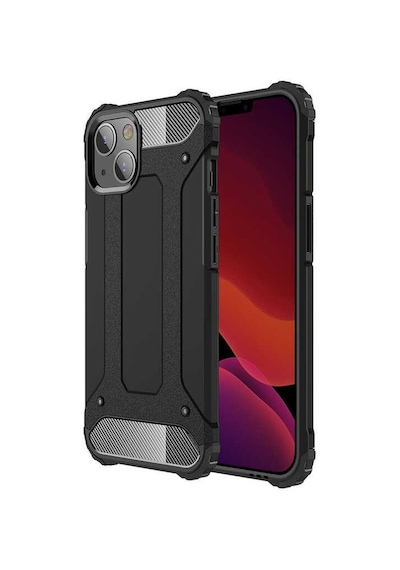 Kilifone - Apple Uyumlu iPhone 13 Mini - Kılıf Çift Katman Zırh Tank Crash Military Kapak - Siyah
