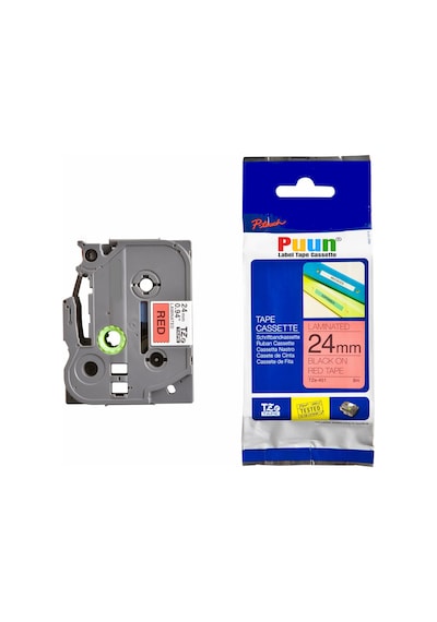 Puun Brother P-Touch TZE-451 24MM x 8m Kırmızı Üzerine Siyah Muad