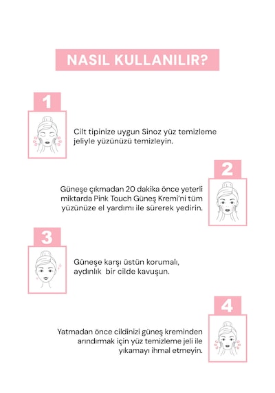 Sinoz Pink Touch Aydınlatıcı ve Ton Eşitleyici Pembe Yüz Güneş Kremi SPF50 50 ML