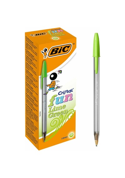 Bic Tükenmez Kalem Cristal Fun Açık Yeşil 20 Li 1.6 Çok Renkli