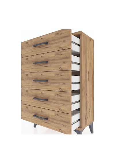 Arges Komodin 5 Çekmeceli 60x30x96 Çam-çam Çam