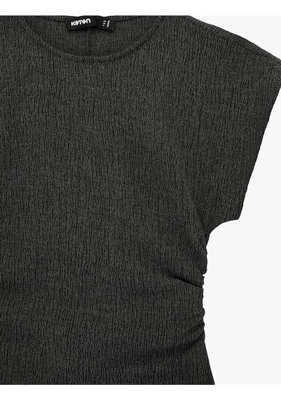Koton Bürümcük Kumaş Slim Fit Kısa Kollu Bisiklet Yaka Drapeli Dokulu Tişört Antrasit 6sak50168ek Antrasit Koton Bürümcük Kumaş Slim Fit Kısa Kollu Bisiklet Yaka Drapeli Dokulu Tişört Antrasit 6sak50168ek Antrasit