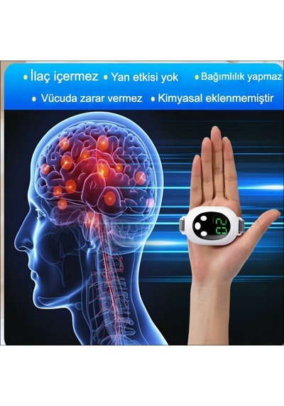 Avuç İçi Elektrikli Uyku Masaj Cihazı 20 Seviye 2 Modlu Derin Rahatlama Ve Hızlı Uyku Çözümü Beyaz
