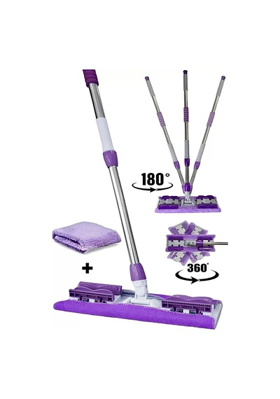 Kıskaçlı Cam Silme Mopu Mikrofiber Yedek Bezli Yer Duvar Fayans Silme Mopu