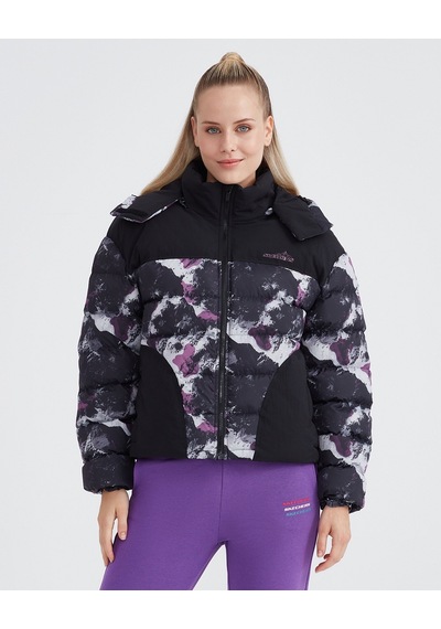 Skechers W Outerwear Padded Jacket Kadın Siyah Mont S232062-001 Siyah