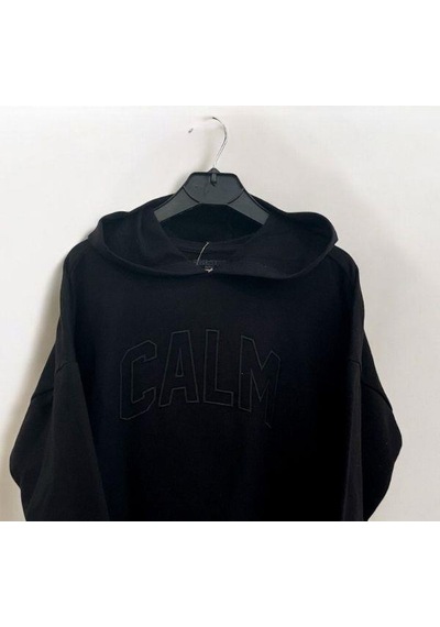 Kız Çocuk Kapüşonlu Calm Kapartmalı Sweatshirt-14372 Siyah Kız Çocuk Kapüşonlu Calm Kapartmalı Sweatshirt-14372 Siyah
