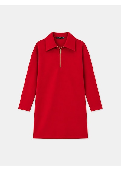 Xint Kırmızı Oversize Pamuklu Elbise 286227