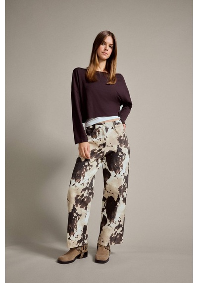 Defacto Relax Fit Desenli Düz Paça Jean Pantolon G3609ax25auwt34 Beyaz