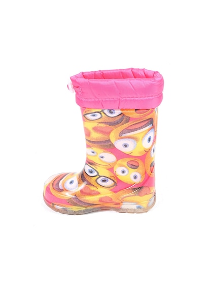 Ayakcenter 21-14 Srb Pembe Emoji Kürklü Kız Çocuk Çizme Pembe