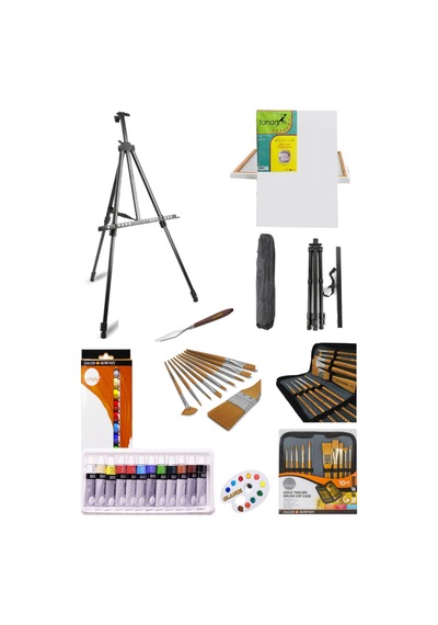 Daller Rowney Simply 12X12ML 12 Renk Akrilik Boya-50X70 Tuval Set