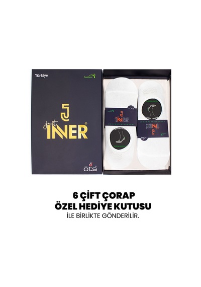 Just Inner Erkek 6 Lı Bambu Çorap Babet Premium Ayak Sağlığı 11400 Beyaz