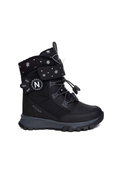 Ndrops Yseyl014 Kız Çocuk Kar Botu Siyah - Füme Siyah - Füme