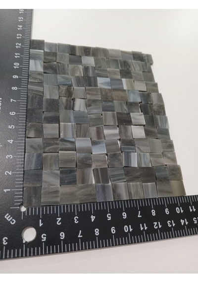 Antrasit Kare Vitray Cam Mozaik Taşı - Sanatsal Mozaik İçin Yaklaşık 10 X 10 Mm