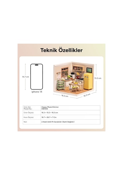 Rolife Dw008 Mutlu Yemekler Mutfağı Happy Meals Kitchen Dıy Minyatür Maket Model Seti Mini Dollhouse 3d Model Kit Detaylı Dekoratif Hobi Seti 3d Puzzle Tiny House Rolife Dw008 Mutlu Yemekler Mutfağı Happy Meals Kitchen Dıy Minyatür Maket Model Seti Mini Dollhouse 3d Model Kit Detaylı Dekoratif Hobi Seti 3d Puzzle Tiny House