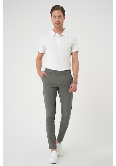 Efor Slim Fit Yan Cepli Düz Esnek Casual Su Yeşili Pantolon P 1144 Su Yeşili