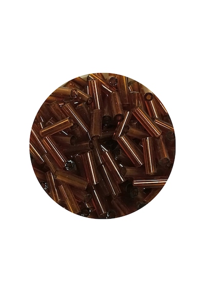 Uzun Boru Kesme Boncuk Çap 2mm Uzunluk 10 Mm - 20 Gram - Şeffaf Kahverengi - Bnc246