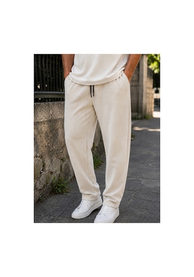 Genel Markalar Erkek Fitilli Jogger Pantolon Lastikli Bel Bağcıklı Regular Paça Rahat Kesim ... Ekru Genel Markalar Erkek Fitilli Jogger Pantolon Lastikli Bel Bağcıklı Regular Paça Rahat Kesim ... Ekru