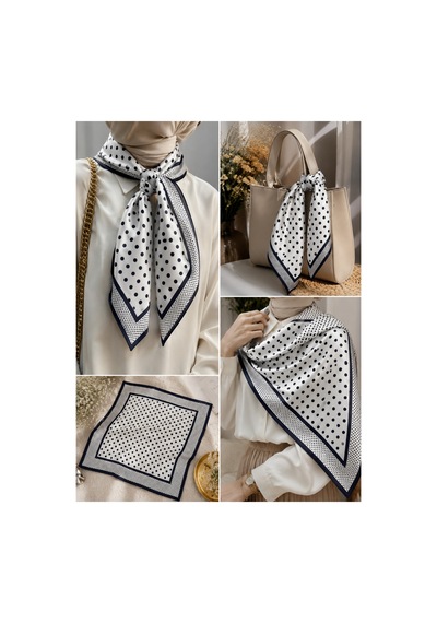 Genel Markalar Puantiyeli Fular 50x50 Siyah - 921867062 Siyah