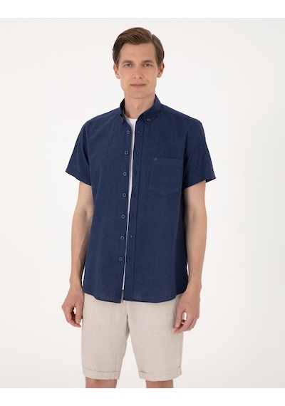 Pierre Cardin Erkek Lacivert Gömlek Kısa Kollu 50303287-vr033