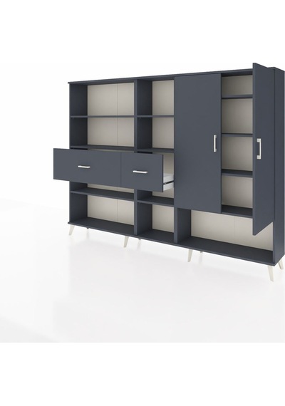 Arges Dolap 10 Raflı 2 Çekmeceli 2 Kapaklı 220x30x163 Antrasit-an Antrasit-antrasit Arges Dolap 10 Raflı 2 Çekmeceli 2 Kapaklı 220x30x163 Antrasit-an Antrasit-antrasit
