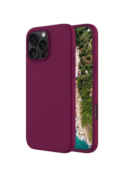 Apple Uyumlu iPhone 16 Pro Max  Silikon Kılıf - Pastel Renk Tonu Esnek Tam Koruma Kapak - Bordo