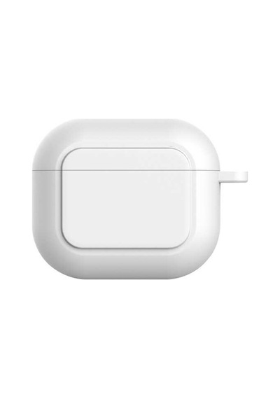 Ally Apple Uyumlu AirPods 3 için Kancalı Ultra İnce Silikon Kulaklık Kılıf Beyaz