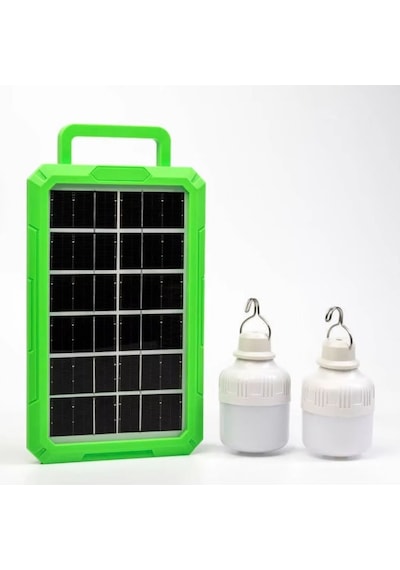 Panther Solar Güneş Enerjili Şarjlı Kamp Seti 2 Ampullü