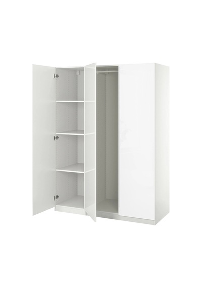 Ikea Beyaz Geniş Kapaklı Gardırop Beyaz-parlak Cila Beyaz