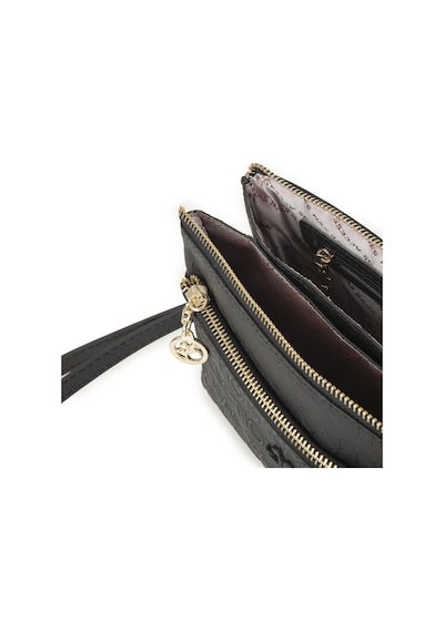 Nas Bag Kadın Çapraz Ve Clutch Çanta Bilek Ve Çapraz Askılı Siyah Gofraj 24x15 Cm Siyah Gofraj Siyah