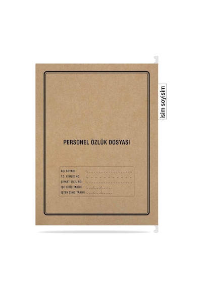 Metal Askılı Personel Özlük Dosyası 4 Yapraklı 100 Lü Paket 4 Sayfa